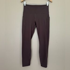 {Lululemon} Wunder Train High-Rise Tight with Pockets 25" in Brown - Womens 10